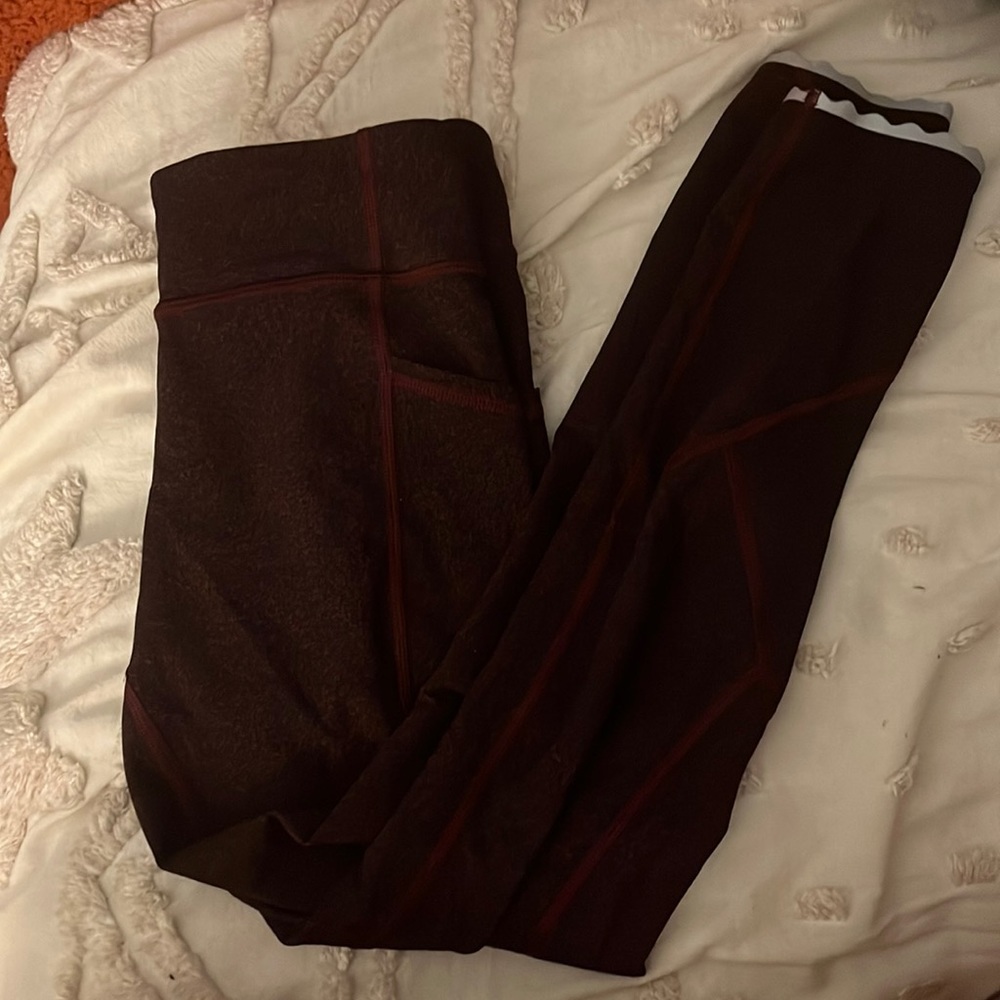 Lululemon Maroon Specked Leggings